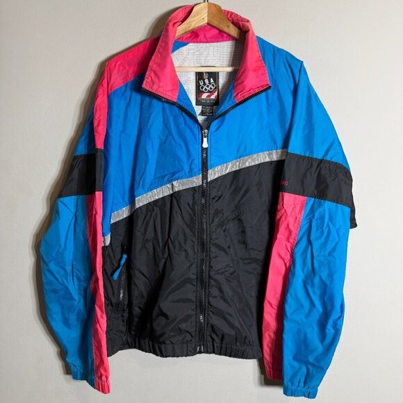 Vintage USA Olympics 1996 Full Zip Windbreaker Jacket Men's XL Reflective Retro - Picture 4 of 13